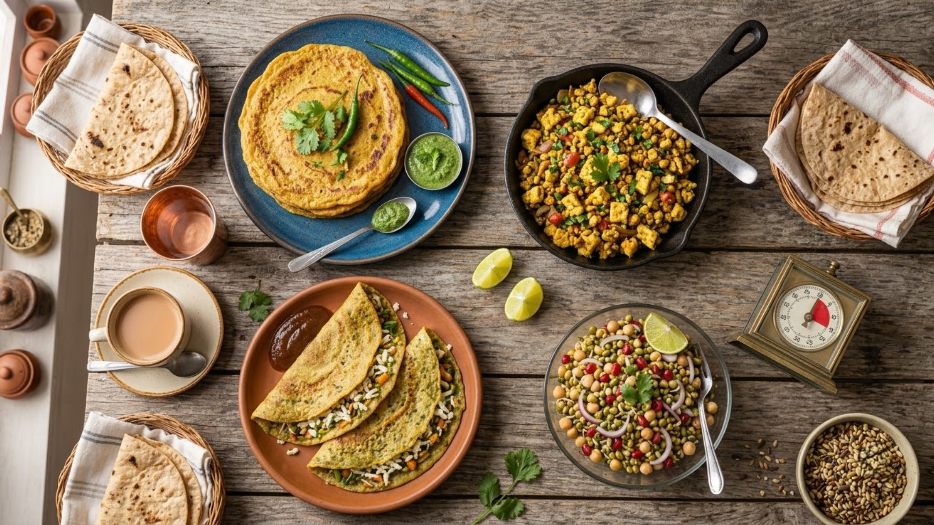 High-protein Indian vegetarian breakfast recipes ready in under 15 minutes