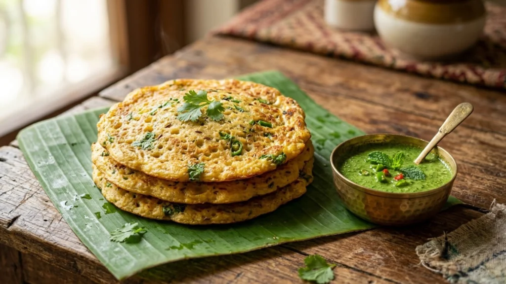 Moong dal chilla lentil pancake high-protein vegetarian breakfast